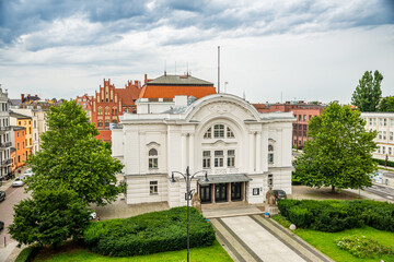Torun, Poland - August 11, 2021. Wiliam Horzyca Theatre in Summer