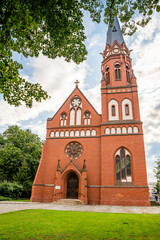 Fototapeta na wymiar Torun, Poland - August 11, 2021. Lutheran Church - Kosciol sw. Szczepana