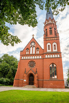 Torun, Poland - August 11, 2021. Lutheran Church - Kosciol sw. Szczepana