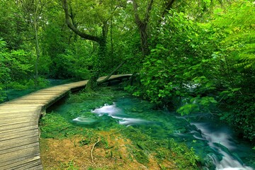 Viewpoint path to nature krka national park croatia forward concept relax enjoy