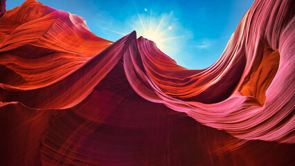 Antelope Canyon Scene Arizona USA. Beauty of nature concept.