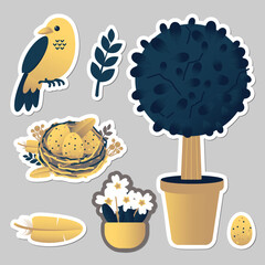 spring garden park sticker set