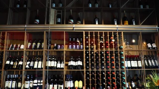 wine cellar in american restaurant