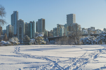 Landscape in Vancouver in Snow