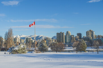 Landscape in Vancouver in Snow