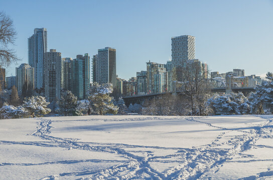 Landscape in Vancouver in Snow