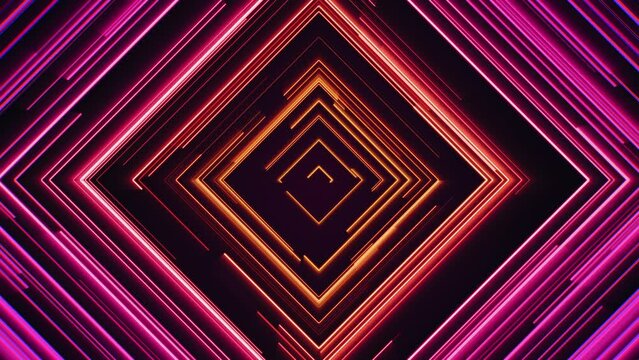Pink and Red Tunnel of Diamond-Shaped Lines