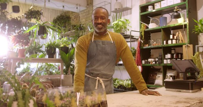 Portrait of Mature Black Male Small Business Owner Looking at Camera