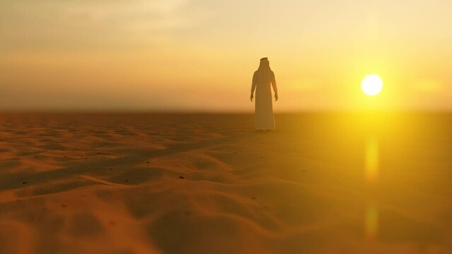 Arab Bedouin Lost in the Desert
. High Quality Background Animation

