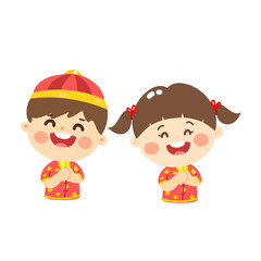 Cute Cartoon Chinese Kids Character.