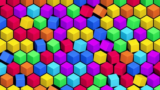 Colorful Rotating Isometric Cubes