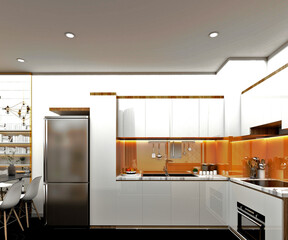 3d render of modern kitchen