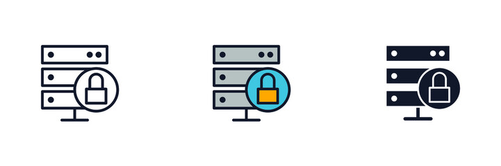 Database security icon symbol template for graphic and web design collection logo vector illustration