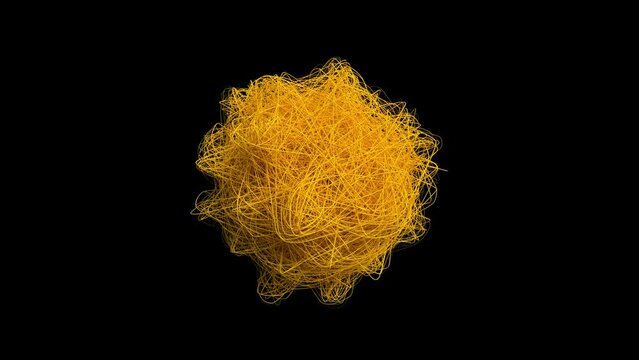 Growing Clew or Roll of threads. Embedded alpha channel. ProRes 4444
