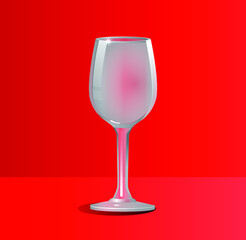 Empty wine glass vector icon