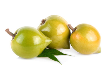 Egg fruit, Canistel, Yellow Sapote (Pouteria campechiana (Kunth) Baehni) isolated on white background