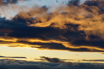 Natural background with evening dramatic sky
