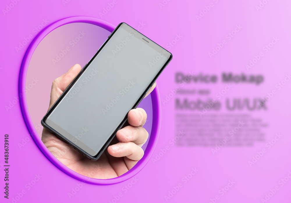 Poster phone blank screen. mock up for application interface. template for ui ux demo. mockup smartphone. s