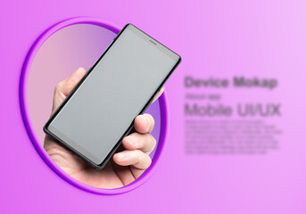 Phone blank screen. Mock up for application interface. Template for UI UX demo. Mockup smartphone....