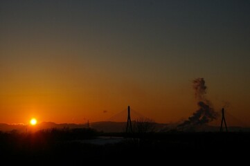 Obraz premium power station at sunset