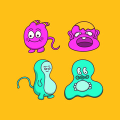 design character of monster alien or devil illustration