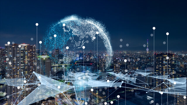 スマートシティ、デジタル社会のイメージ