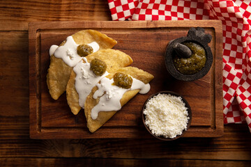 Quesadillas fritas. Traditional Mexican appetizer 