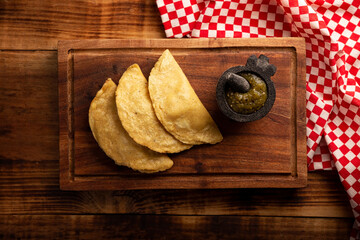 Quesadillas fritas. Traditional Mexican appetizer 