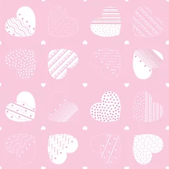 Rolgordijnen Pink seamless pattern. Valentine's Day hearts © Mariia Tarabara