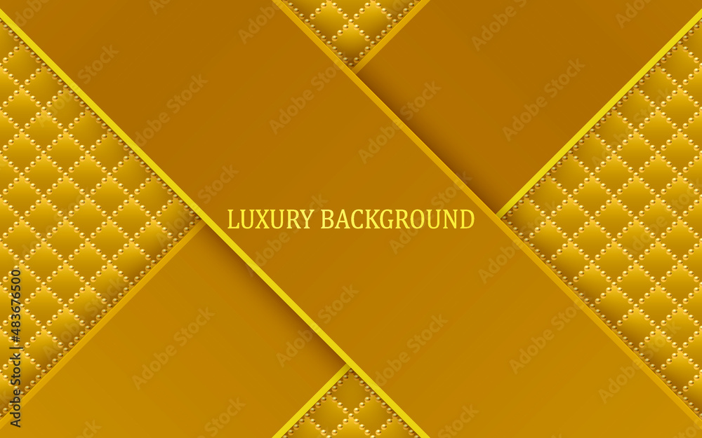 Wall mural Golden luxury background with golden beads. Vector illustration.