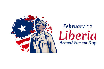 February 11, Armed Forced day of Liberia vector illustration. Suitable for greeting card, poster and banner.