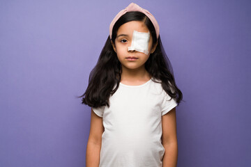 Elementary girl with conjunctivitis