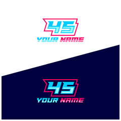 Obraz premium Number logo with fast speed lines. Vector sport style typeface, sports club.