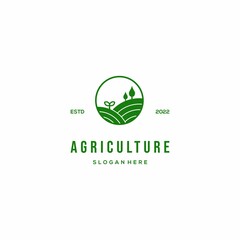 agriculture logo design vintage emblem label. farm logo design icon template
