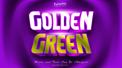 golden green text effect