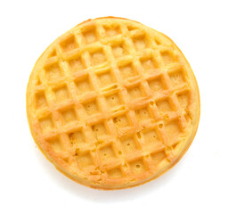 a round waffle on a white background