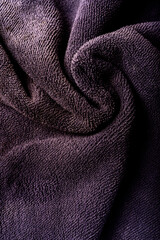 Gray terry towel cloth structure closeup photo. Structure of gray terry fabric carpet cloth background cloth background