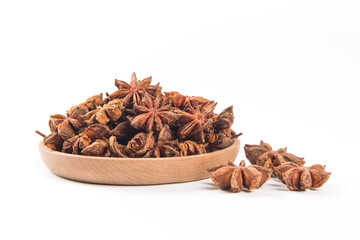 anise stars seasoning isolated on white background