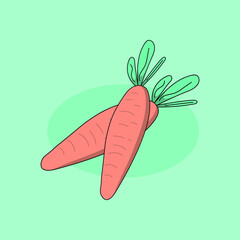 vector illustration of red carrots
