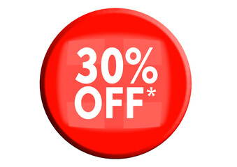 30 Percent off 3d Sign on White Background, Special Offer 30% Discount Tag, Sale Up to 30 Percent Off,big offer, Sale, Special Offer Label, Sticker, Tag, Banner, Advertising, offer Icon