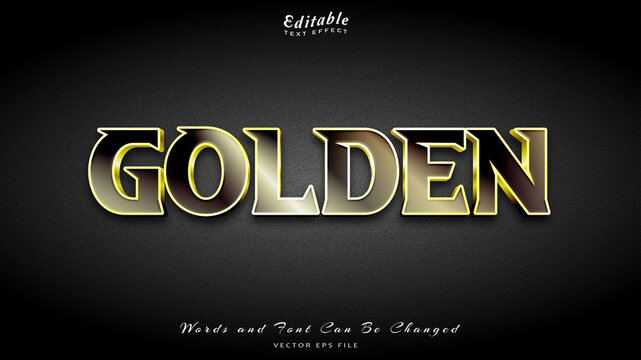 golden editable text effect free font