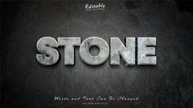 stone editable text effect, free font.