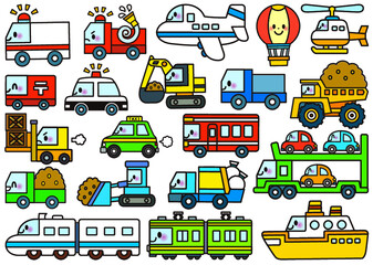 乗り物 働く車 イラスト 素材 セット その１１ Airliner Wall Mural Airlin 満載