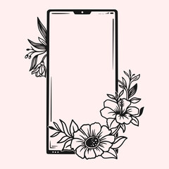 Flower smartphone vector