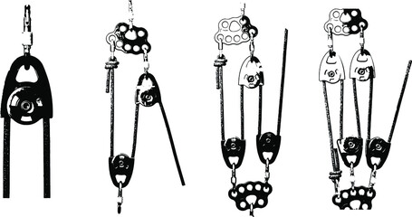 Demonstration of the operation of the block system in the chain hoist