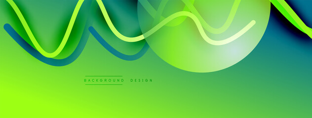 Abstract gradient background with wave line with shadow effect. Geometric composition. 3D shadow effects and fluid gradients