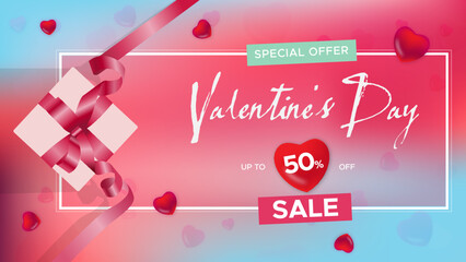 Valentine's Day Special offer, sale vector image. 