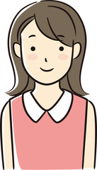 Vector illustration of smiling young woman