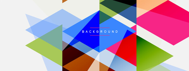 Color triangles composition, geometric abstract background. Techno or business concept, pattern for wallpaper, banner, background, landing page