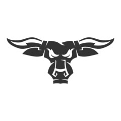 bull head front horn Icon Illustration Brand Identity